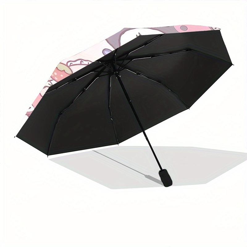 Kuromi My Melody My Sweet Piano Automatic 3-Fold Cartoon Umbrella Design, Cute Cartoon Pattern, Portable Outdoor Umbrella, Perfect, Holiday Gift for D