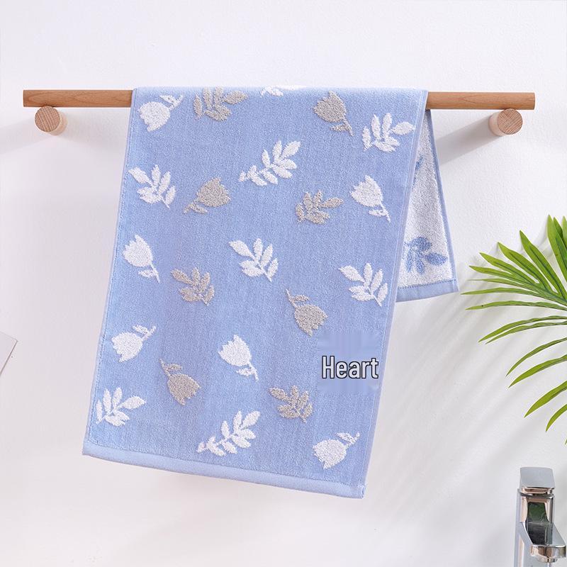 Velour Pattern Pure Cotton Towel Set: Large Bath Towel & Face Towel with Excellent Water Absorption