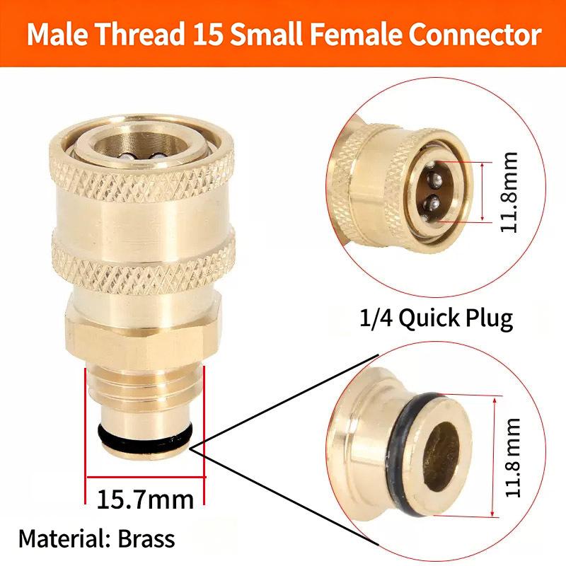 Pressure Washer Quick Connector 1/4 Inch Corrosion Resistant Coupler Fitting for Car Detailing Outdoor Garden Cleaning
