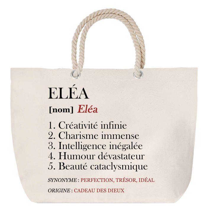 Sac de plage - PLANETEE - Eléa - Anse corde - Grand format - Personnalisable