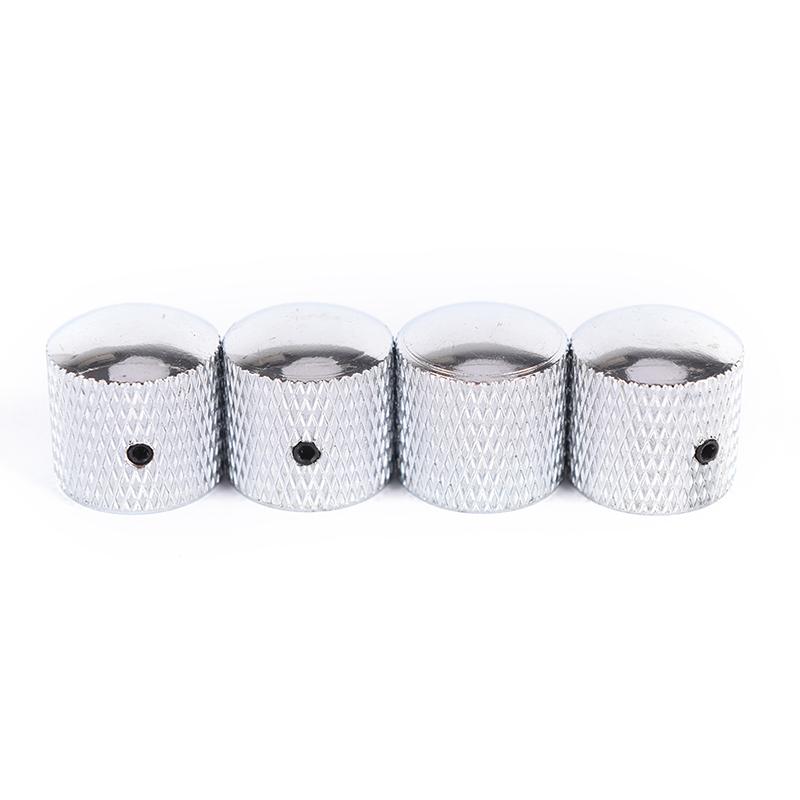 4Pcs Metal Electric Bass Guitar Volume Tone Control Knobs Dome Knobs +Wrench