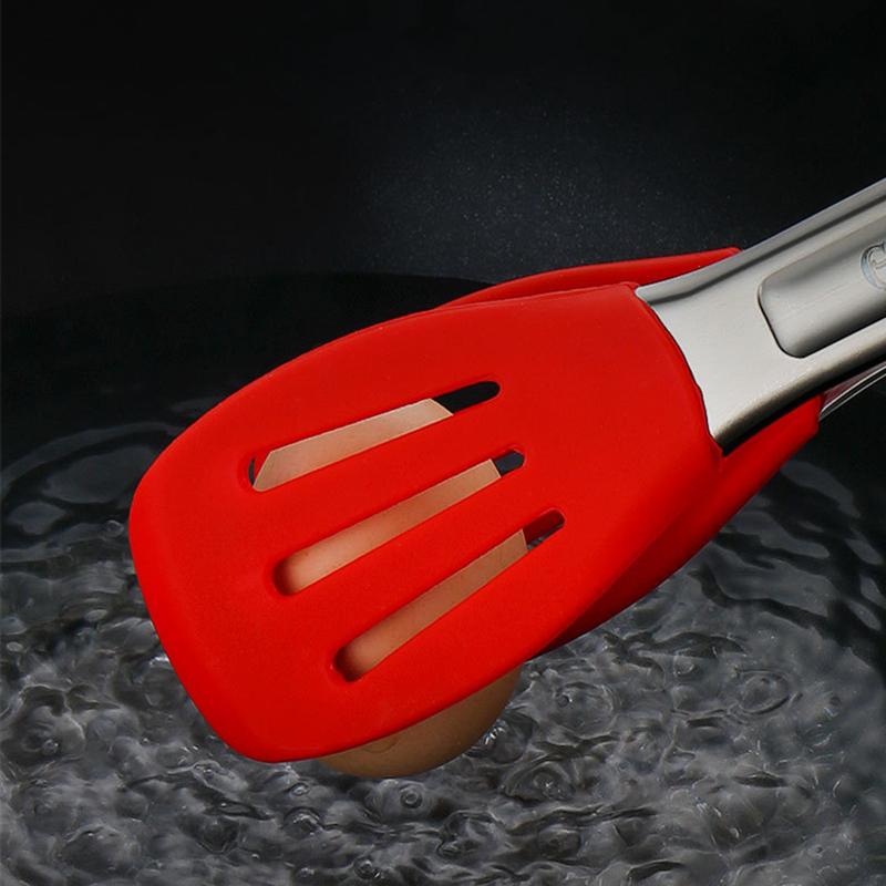 Silicone Hollow Head BBQ Tongs Bread Steak Clips Nonstick Meat Salad Clamp for Home Cooking Utensils Kitchen Accessories