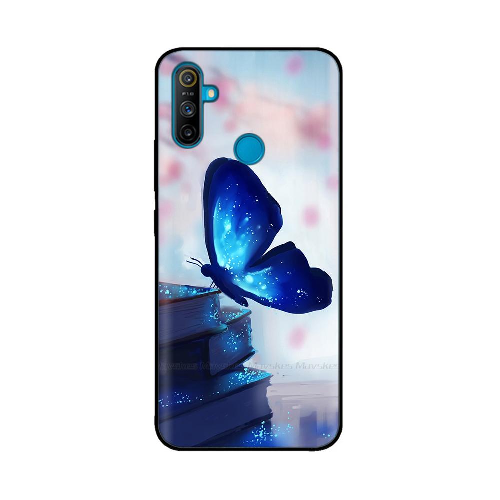 Etui do Realme C3 Miękkie Czarne Silikonowe TPU Wzór Tylna Klapka Do OPPO Realme C3 RMX2020 C 3 RealmeC3 Malowane Etui na Telefon Fundas