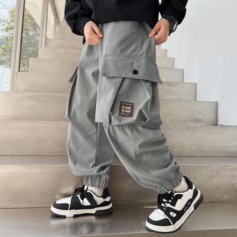 

Летние повседневные джоггеры карго для мальчиков 2025 - Крутые, тонкие и модные 140 cm серый