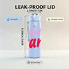 1PC Galentine's Gang Pink Text 750ml Color Plastic Sports Water Bottle Leakproof Flip Straw Lid Suitable for Sports Office Home Use