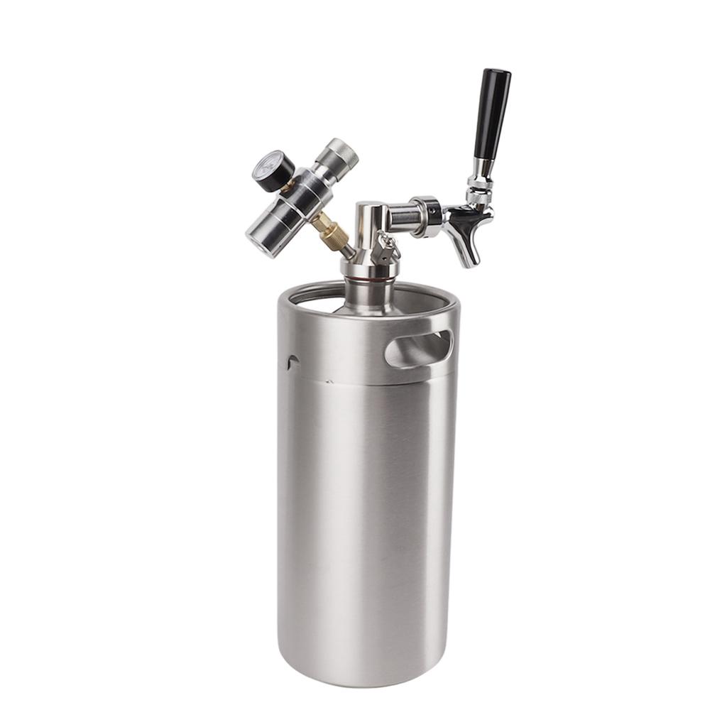 Butoi de bere Growler 3.6L din oțel inoxidabil Keg 60PSI Gauge Keg Robinet Sistem de dozare acasă cu operare ușoară