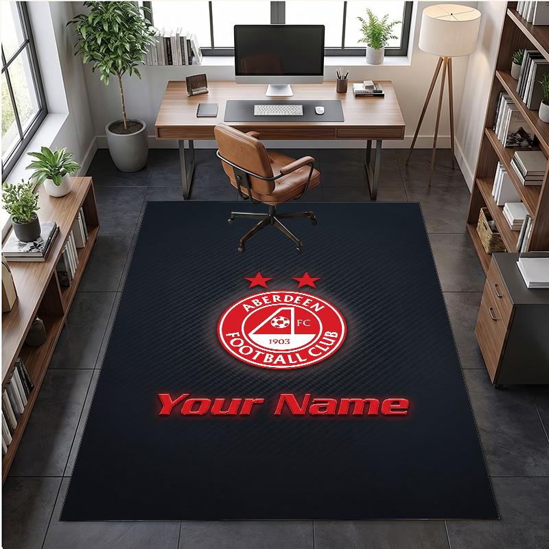 Crystal Velvet Rug Aberdeen FC Print Custom Name Text Floor Mat Home Decor