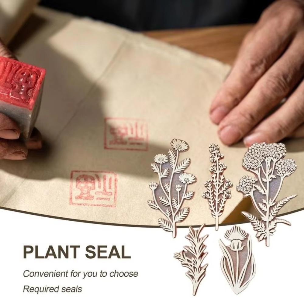 Scrapbooking Supplies Floral Stamps DIY Vintage Flower Floral Art Craft Stamps Exquisite Floral Art Craft Wooden Plant Stamp