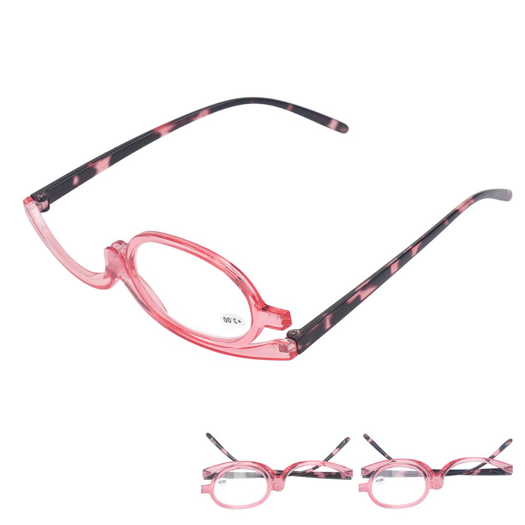 Make-up-Brille, leicht, faltbar, rotierend, Einzellinse, Damen-Vergrößerungs-Kosmetikbrille mit St
