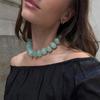 Moda Bohémien Casual Collana con Perline in Resina Dopamina Ciondoli Gioielli Chunky Adatti per Donna Uso Quotidiano Vacanza Accessori Donna