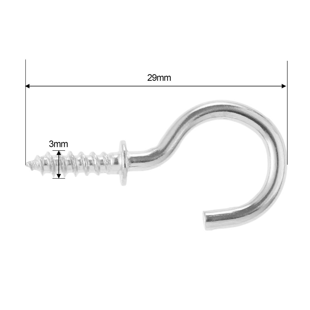 20Pcs Ceiling Cups Hook Picture Frame Lamp Light Curtain Eyebolt Screw in Spiral Hanger Self-Tapping Screw Hook 20/23/29/33/38mm