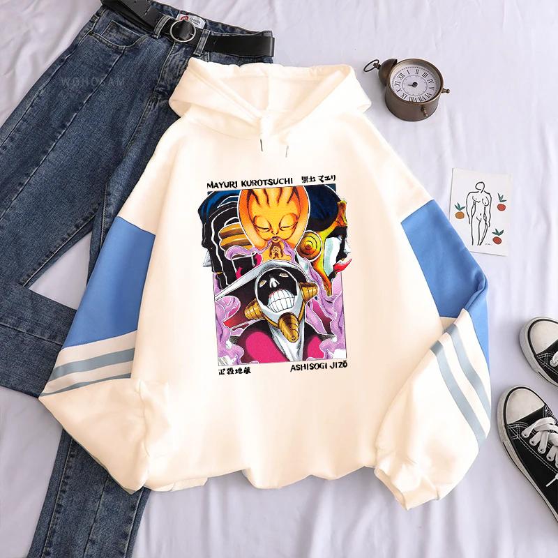 Hot Anime BLEACH Kurotsuchi Mayuri Print Hooded Women Casual Oversized Hoodies Manga Streetwear Harajuku Unisex Sweatshirt