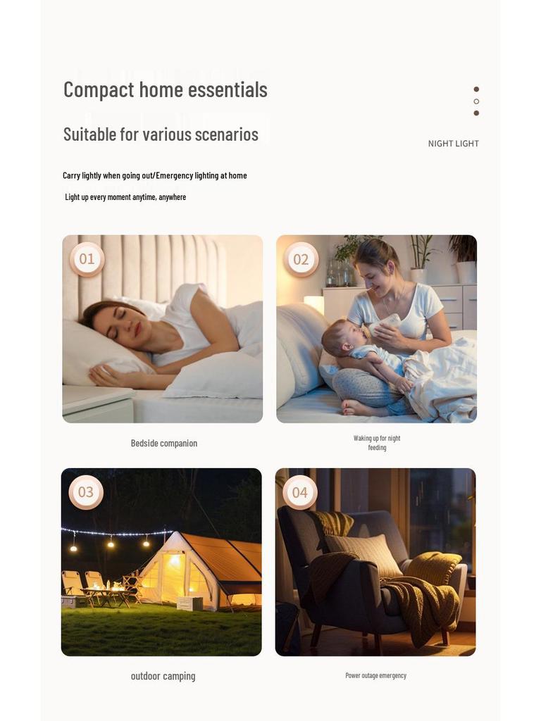 Nachtlicht mit Touch-Steuerung: Nachttischlampe zum Füttern des Babys & für entspannende Atmosphäre mit farbigem, weichem Schein