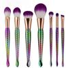 Gujhui Mermaid Makeup Brush Set 5 Pieces Nylon Brushes Long Handle Purple Hair Exquisite Design