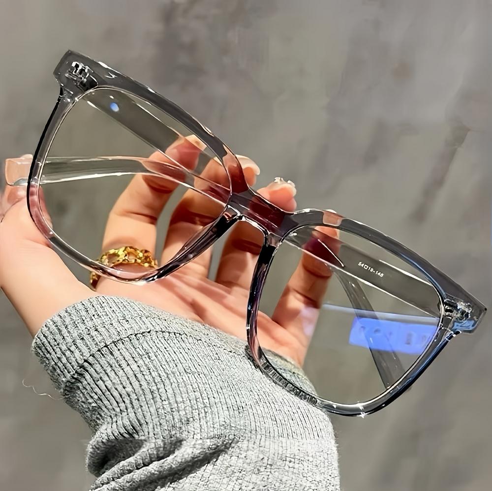 1 pairs of universal fashion glasses, square-framed glasses, fashionable campus style, clear black frame, back to school