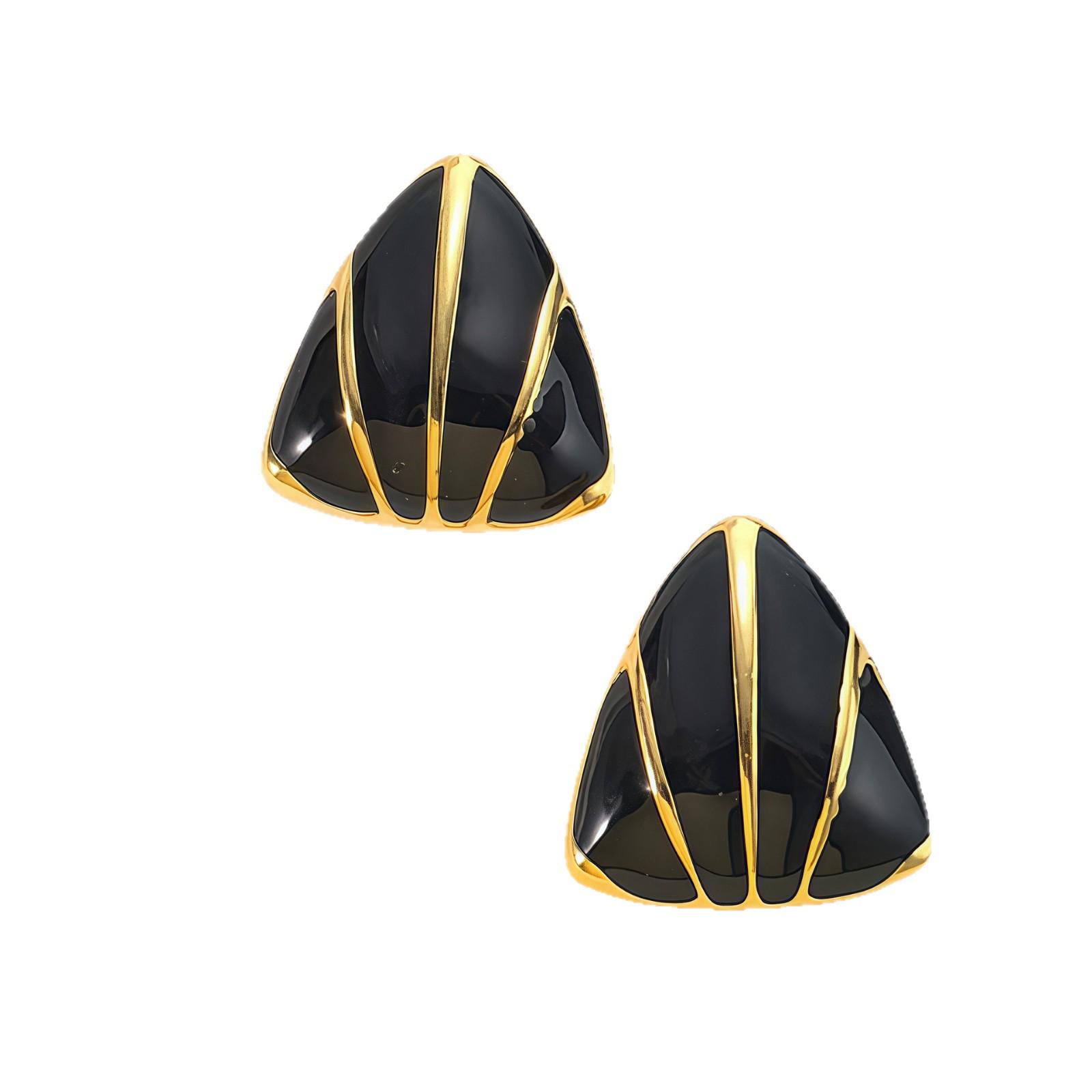 Hong Kong Style Retro Stainless Steel Drip Earrings белый