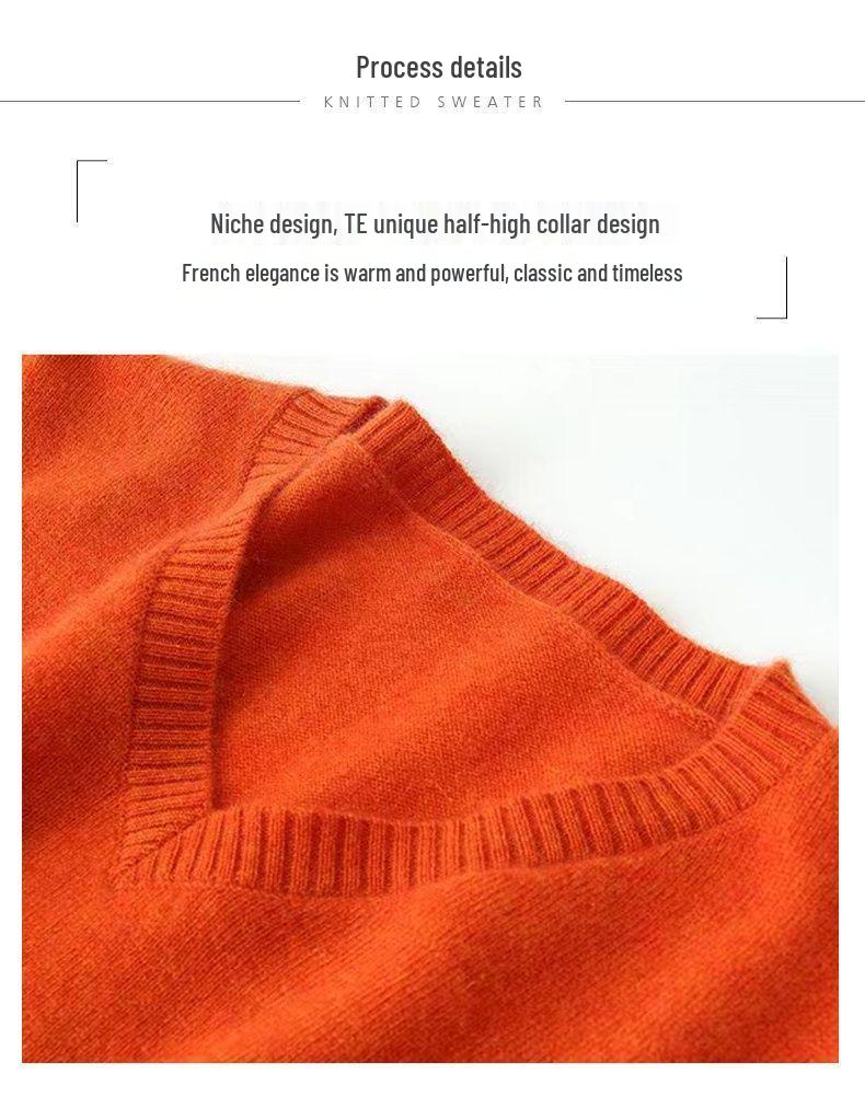 Australian Wool V-Neck Loose Knit Sweater for Women - 2025 Autumn/Winter Collection