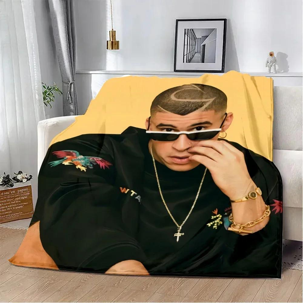 Yo Perreo Sola Bad Bunny Bedruckte Decke Picknickdecken Warme Decke Weiche und Bequeme Decke Haus Reise Geburtstagsgeschenk