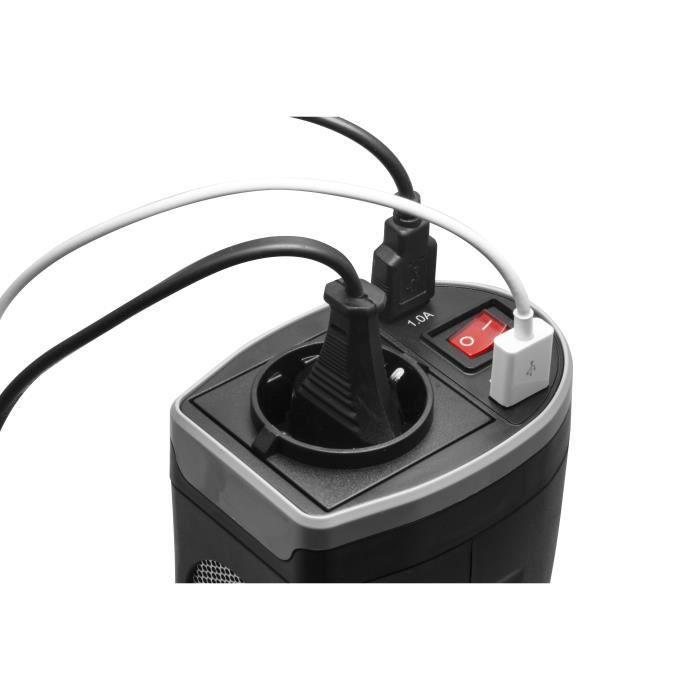 Adaptateur pour chargeur dans automobile avec 2 ports USB et une prise de sécurité