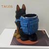 Dog Pen Holder German Shepherd Pen Pencil Cup Organizer Desktop Pencil Cup Makeup Brush Holder Office Desk Decor