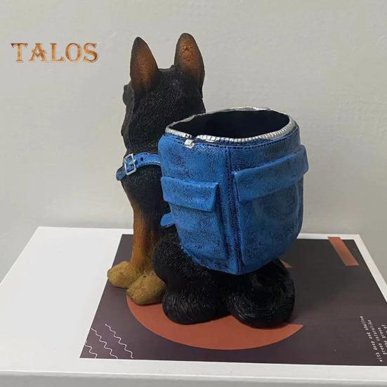 Dog Pen Holder German Shepherd Pen Pencil Cup Organizer Desktop Pencil Cup Makeup Brush Holder Office Desk Decor