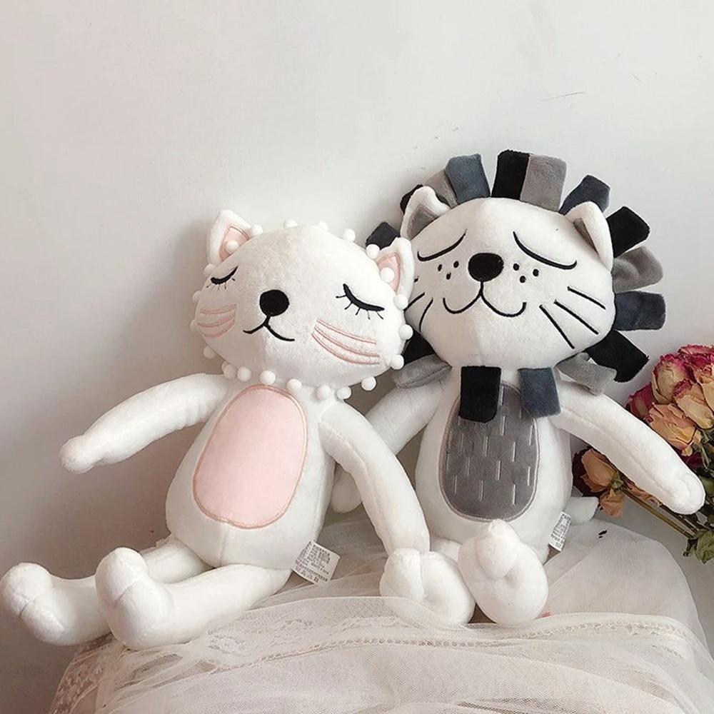 40-60CM Super Soft Cute Lion Plush Toy Short Hair Lioness Kawaii Sooth Sleeping Animals Dolls Give Children Birthday Gifts