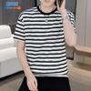 Gestreiftes Herren-T-Shirt mit Rundhalsausschnitt und kurzen Ärmeln