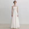 French Simple Light Wedding Dress, Elegant Tube Top and Thin Engagement Dress, High-end Sensual Bride Travel Photography, Going Out Dress