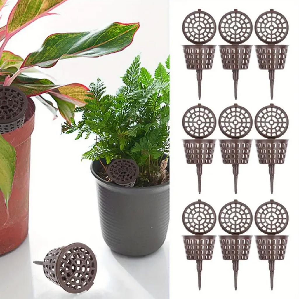 Elastischer Düngernetzkorb mit Deckel  Automatischer Pflanz-Tragbarer Düngertopf Pflanze Automatisches Düngegerät