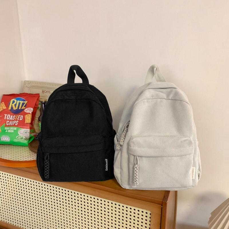 Corduroy Backpack for Casual Simple Women Backpack Versatile Travel Backpack Back To School Bags Class Bag for Girl Mochilas Sac