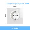 White LED Indicator Light Switch Panel Glass Piano Key Self-reset Wall Switch socket,UK FR EU Universal USB Electrical Outlet