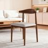Nordic Simple Leisure Chair Metal Frame Heavy Duty Chair with Comfortable Linen Cushion Internet Celebrity Horn Chair