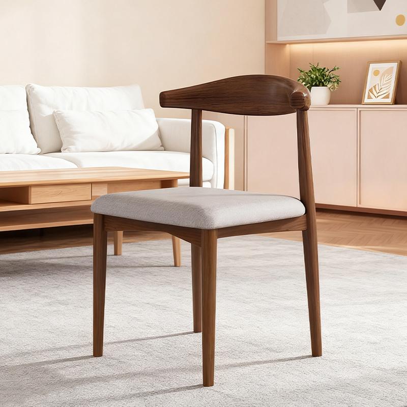 Nordic Simple Leisure Chair Metal Frame Heavy Duty Chair with Comfortable Linen Cushion Internet Celebrity Horn Chair