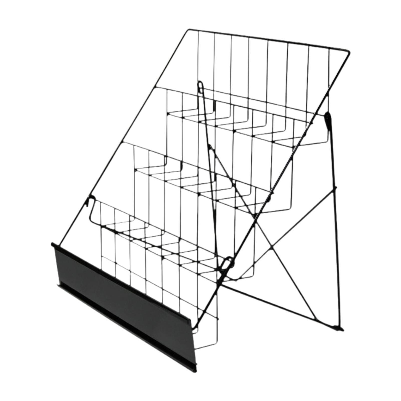 Comic Book Rack Metal Book Display Stand Greeting Card Shelf Stand Holder Office Tabletop CD Display Countertop