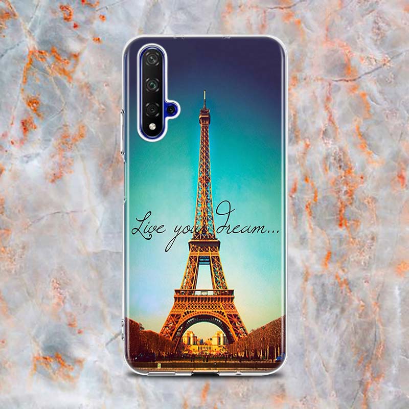 Paris Eiffel Tower Travel Silicone Cover For Honor 20 20S 20E 8 8A Prime 8X MAX 8C 8S 7A 7C 7S Pro Phone Case
