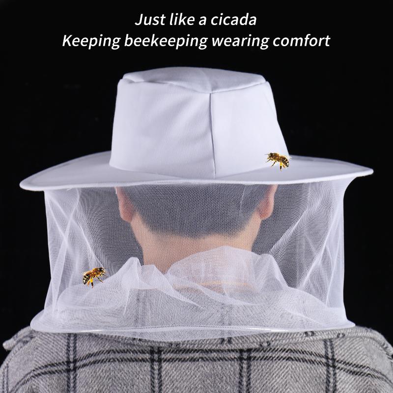 Beekeeping Professional Cap Beekeepers Hat with Brim Face Thickening Sunscreen Half-Length Special Protection Beekeeper