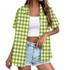 Women's Casual Loose Fit Short Sleeve Button Down Shirt with Collar Lightweight Summer Top for Outdoor Indoor Wear