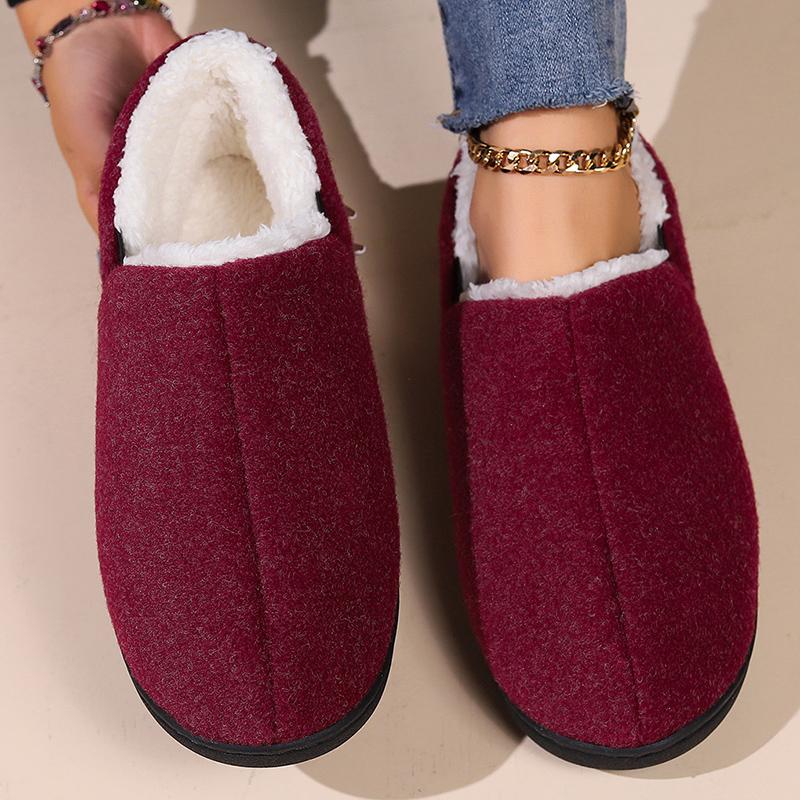 Fashion Light Non Slip Cotton Slippers Women Comfort Faux Fur House Cotton Slippers Woman Winter Mix Color Flat Heel Cotton Shoes Mujer