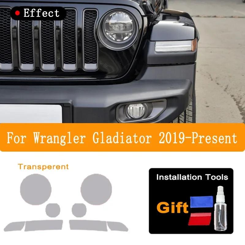 Car Headlight security Black Protective Film Taillight TPU adhesive film Sticker Accessore For Jeep Wrangler Gladiator 2008-