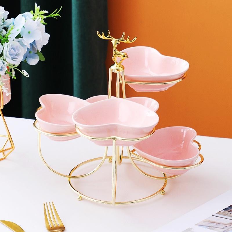 Železná umělecká keramika, dekorace na svačinový tác, stojan na občerstvení, talíř s ovocem, sušené ovoce, miska na svačinu, cukrovinky, stojan na dorty