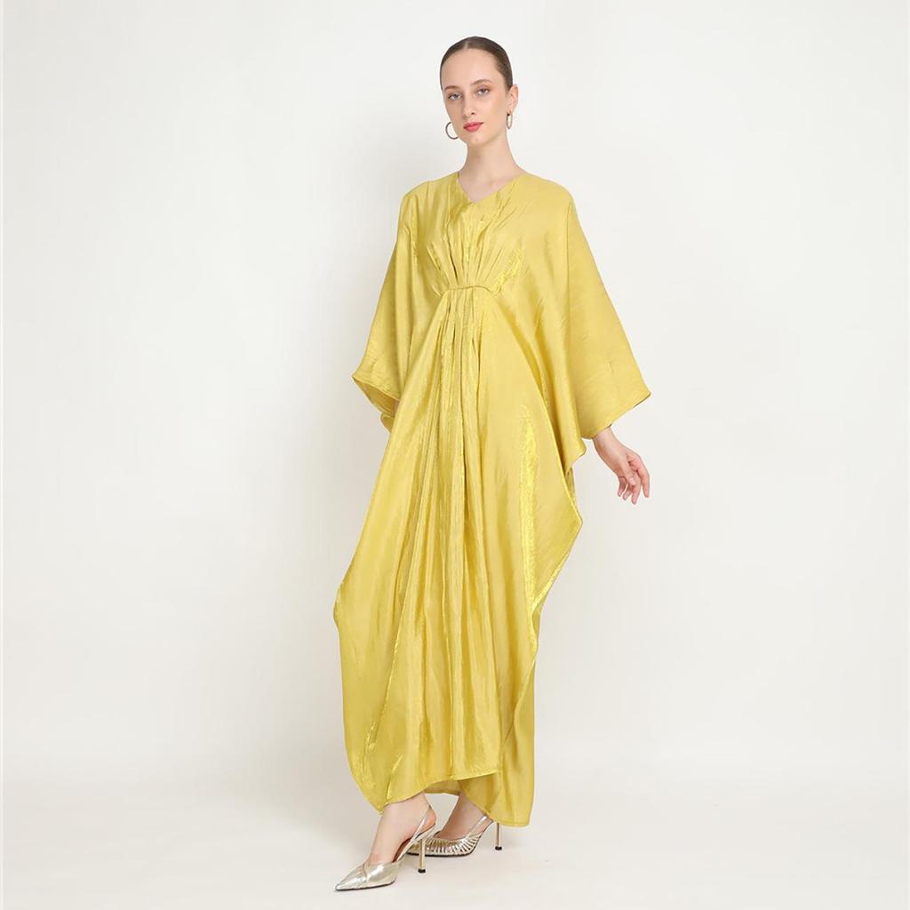 M218#8 Damen Locker Fledermausärmel Langes Kleid - Indonesisch Malaysischer & Nahöstlicher Stil