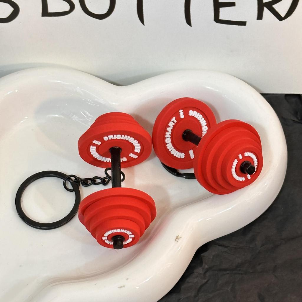 Miu Series Dumbbell Plate Keychain: Trendy Fitness Accessory & Sports Jewelry Gift
