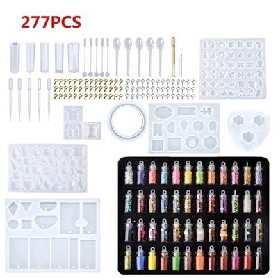 115/128/277PCS Silicone DIY Jewelry Mold Pendant Mould Making Craft Kit