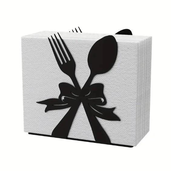 

Temu Durable Vertical Iron Art Tissue Holder for Home and Restaurant - Cutlery Style 11.4*12.3 cm чорний