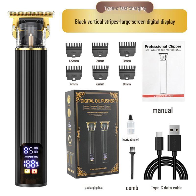 Retro Electric Hair Clipper & Shaver - Special Oil Design for Bald and Styled Heads