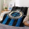 1Pc Club Brugge K V Print Flannel Blanket, High quality Comfortable for All Seasons, Home Decor, Warmth and Comfort, Perfect for Christmas Gifts