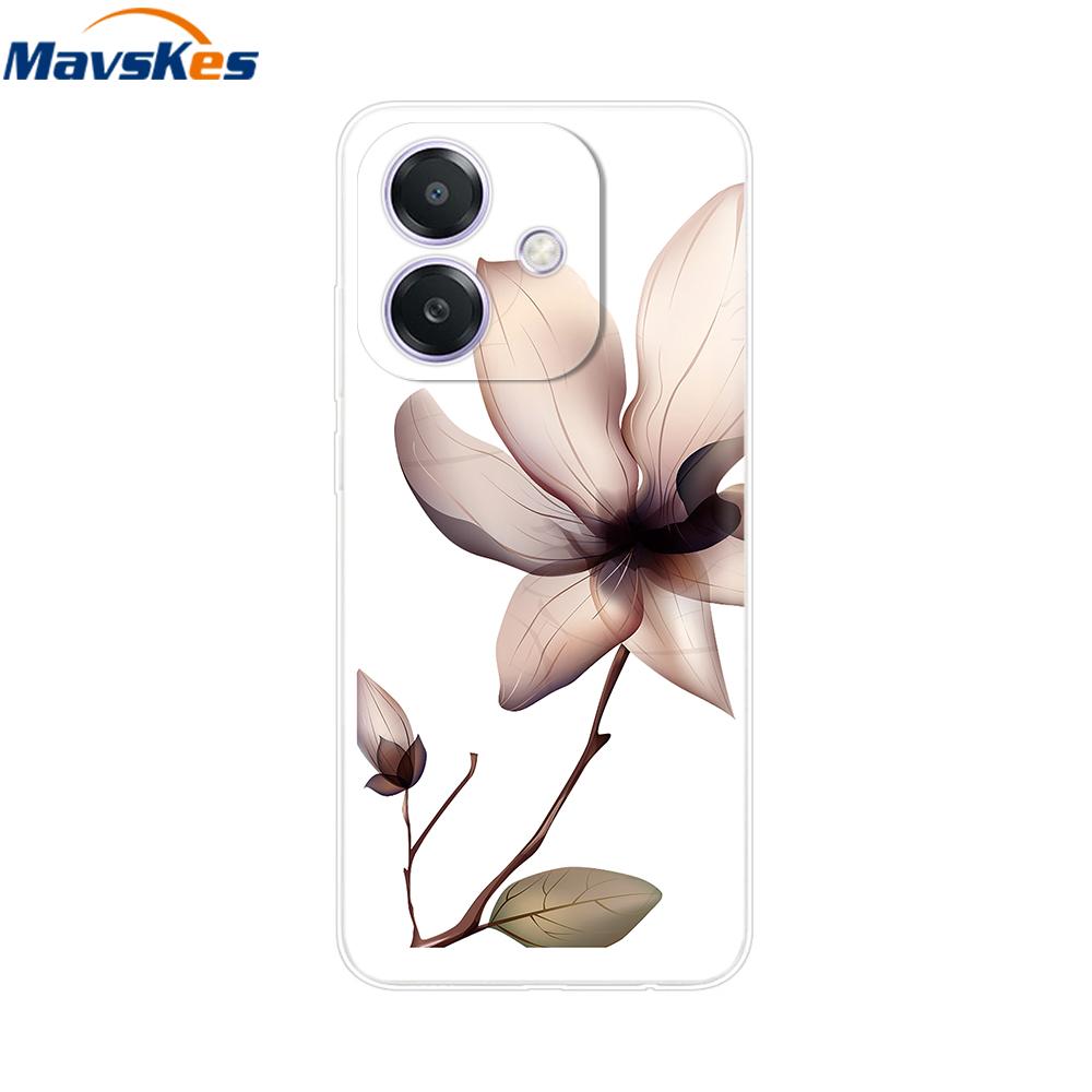 Oppo A3x A3 4G 5G Kılıfı CPH2669 Boyalı Çiçekli Kapak Darbeye Dayanıklı Telefon Kılıfı Oppo A3x OppoA3 OppoA3x İçin Yumuşak TPU Kılıflar Kılıf