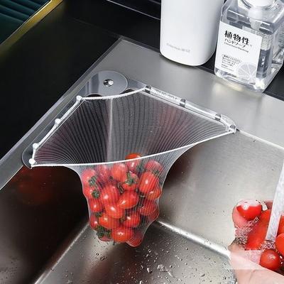 Dřezový filtr Odkapávač Nerezový Kuchyňský dřez Filtrační síťka Stojan Odpadkový koš Síťka Polička Rohový síťový cedník do dřezu Nový