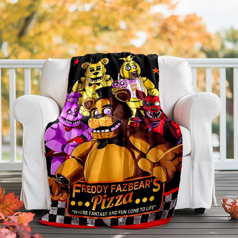 Five Nights At Freddy's Theme Printed Blanket - Perfect for Couch, Bed, Travel & Outdoor Use | Machine Washable, Cozy & Durable.