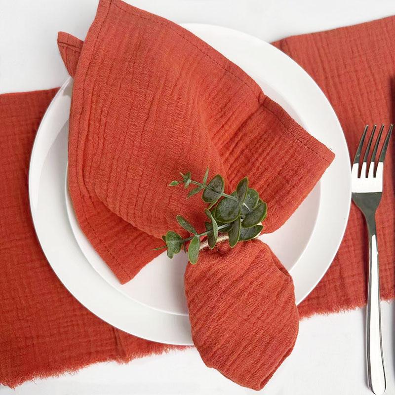 10Pcs 40x40cm Cloth Napkins Pure Cotton Gauze Napkin Handkerchief Cheesecloth Vintage Picnic Party Wedding Table Decoration
